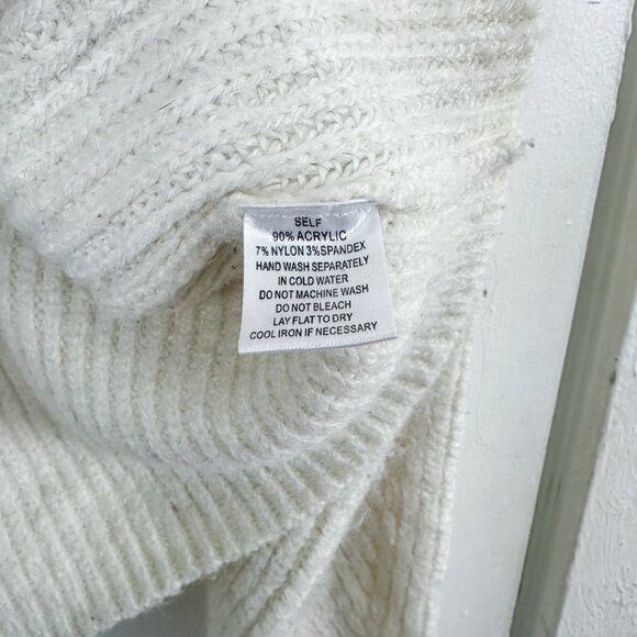 Cotton‎ Candy LA | Turtleneck Ribbed Knit Sweater in Ivory White Size M/L - Picture 6 of 6